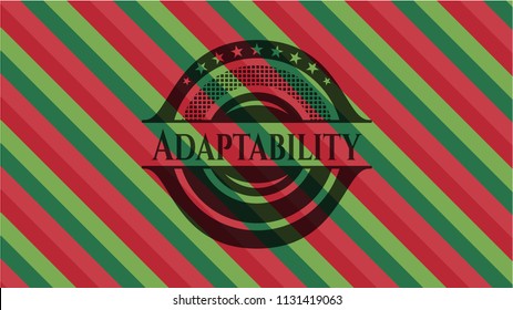 Adaptability christmas colors style badge.