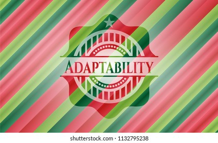 Adaptability christmas colors style emblem.