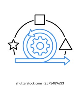 Adaptability – Gear with Arrows Representing Agile Responsiveness to Change