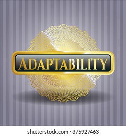 Emblema dorado brillante adaptabilidad