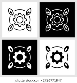 Icono de adaptabilidad con fondo blanco y negro