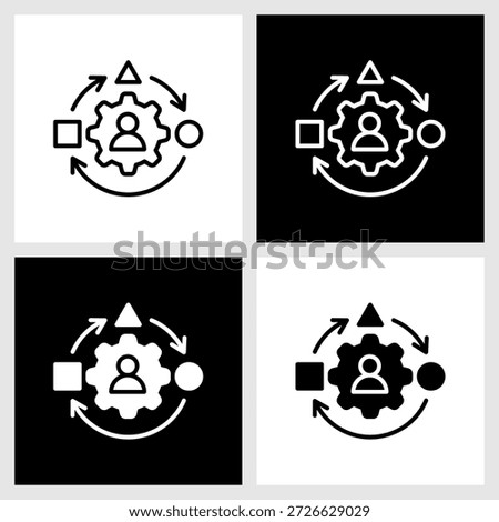 Adaptability Icon with Black and White Background