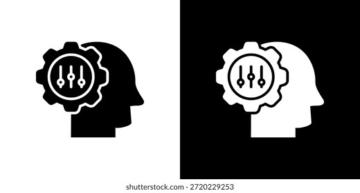 Icono de adaptabilidad relleno en blanco y negro.