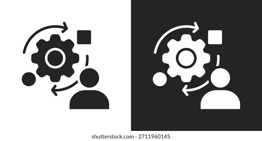 Icono De Adaptabilidad En Estilo Glifo Blanco Y Negro