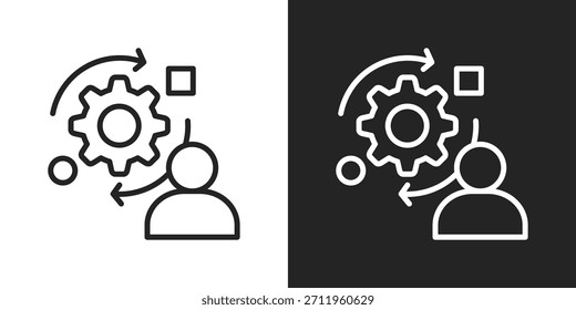 Icono De Adaptabilidad En Estilo De Línea En Blanco Y Negro