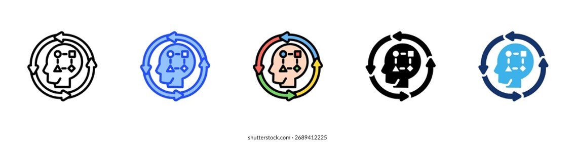 Anpassungsfähigkeitssymbolsammlung mit mehreren Stilen