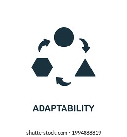 Adaptability icon. Monochrome simple element from soft skill collection. Creative Adaptability icon for web design, templates, infographics and more