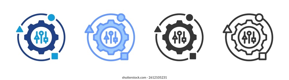 Adaptability icon set multiple style collection