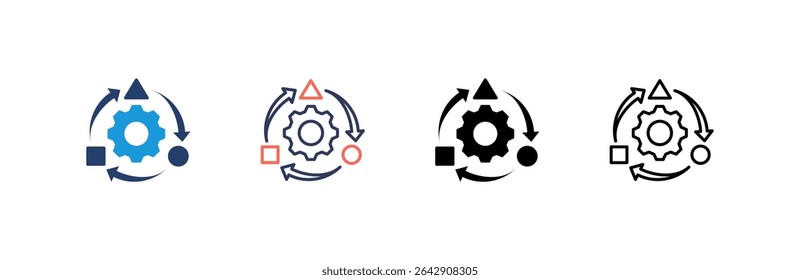 Adaptability Icon set multiple style collection