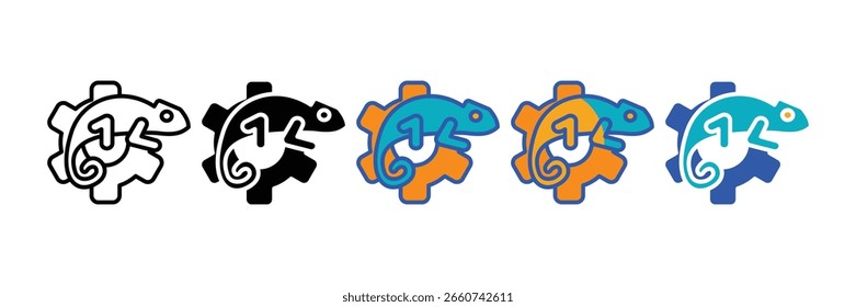 Ícone de capacidade de adaptação definir coleção de vários estilos