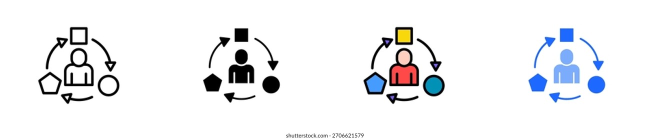 Conjunto de iconos de adaptabilidad Colección de estilos múltiples