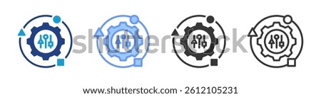 Adaptability icon set multiple style collection