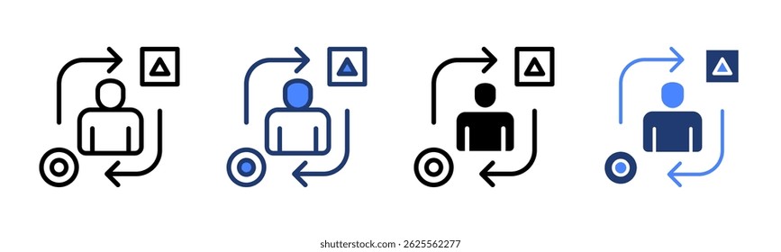 Coleção de vários estilos da folha de ícones de capacidade de adaptação