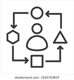 Adaptability Icon Vector Illustration Outline Style