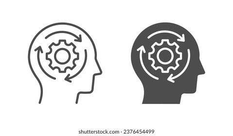 Adaptability icons on white background. Vector illustration.
