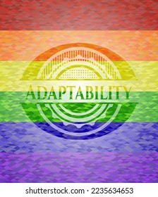 Adaptabilidad en el fondo de mosaico con los colores de la bandera LGBT. 