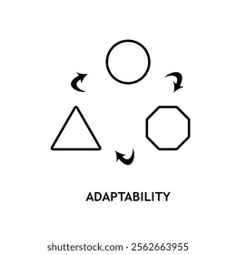 Adaptability outline icon isolated on white background.