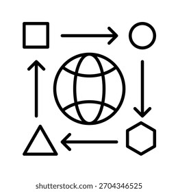 Ilustración vectorial de iconos de esquema de adaptabilidad