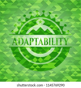 Adaptability realistic green mosaic emblem