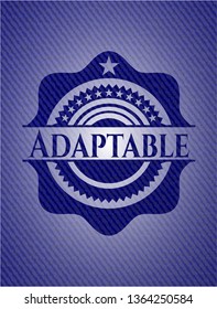Adaptable badge with jean texture
