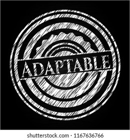 Adaptable chalk emblem written on a blackboard