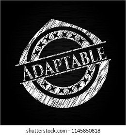 Adaptable chalkboard emblem written on a blackboard