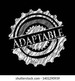 Adaptable chalkboard emblem written on a blackboard. Vector Illustration. Detailed.