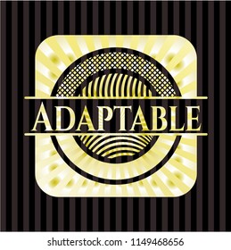 Adaptable gold shiny badge