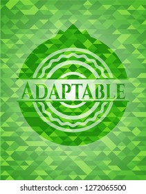 Adaptable green emblem with mosaic background