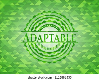 Adaptable green mosaic emblem