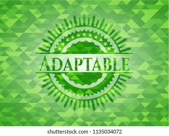 Adaptable green mosaic emblem