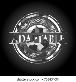 Adaptable grey camouflaged emblem