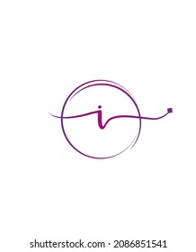 An adaptable and readable style handwritten letter type I vector logo template