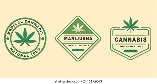 Un conjunto adaptable de gráficos de Vector con temas de cannabis medicinal que son perfectos para Materiales promocionales, envases y marcas.