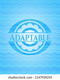 Adaptable water wave style badge.