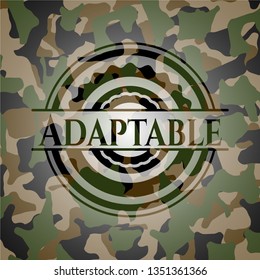 Adaptable written on a camouflage texture