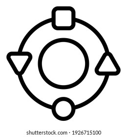 Adaptation circle icon. Outline adaptation circle vector icon for web design isolated on white background