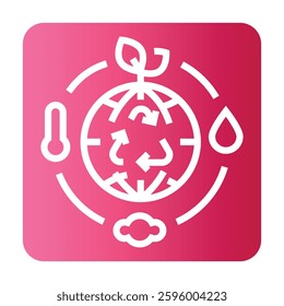 adaptation to climate change black line icon for digital and print projects.  Minimal clean icons for apps and websites. Modern simple icons for UI UX and branding