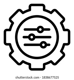Anpassungscog-Symbol Umrisscog-Vektorsymbol für Anpassungsmaßnahmen, einzeln auf weißem Hintergrund