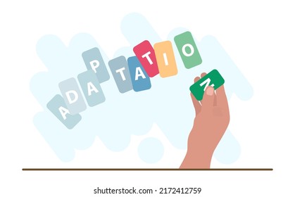 Adaptation concept. Settings' changing to adopt to different situation. Change or evolve in uncertainty to survive and success, resilience or flexibility. Flat vector illustration