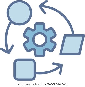 Icono de tono azul lleno de adaptación