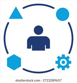 Adaptación de estilo de icono azul plano