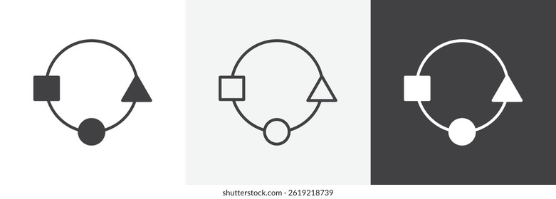 Adaptation flat and liner vector icons set