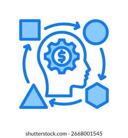 Icono de adaptación Ilustración vectorial azul