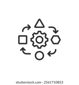 Adaptation, icon in line design. Adaptation, change, evolution, growth, flexibility, transformation, adjustment on white background vector. Adaptation editable stroke icon