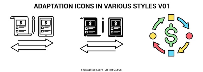 Adaptation icon  Line, Filled, Color style.