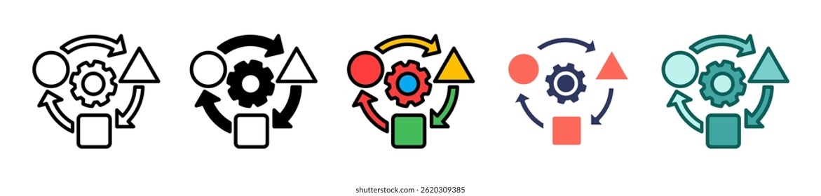Adaptation Icon Multiple Vector Illustration