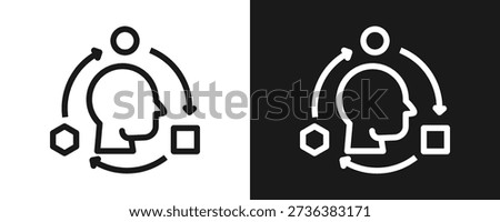 Adaptation Icon Set Outline In White And Black Background