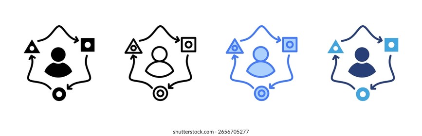 Coleção de vários estilos da folha de ícones de adaptação