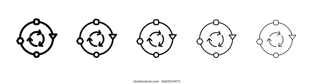 Icono de adaptación Concepto de símbolo para Diseño web. Icono de Vector de línea simple. Ilustración de logotipo.
